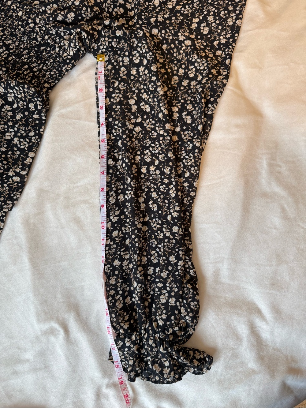 NWT Altar'd State Black and Cream Floral Ruffle Dress Women’s Medium - Picture 11 of 12